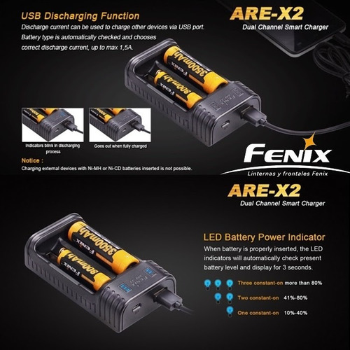 Fenix ARE-X1 cargador de pilas 18650 y 26650